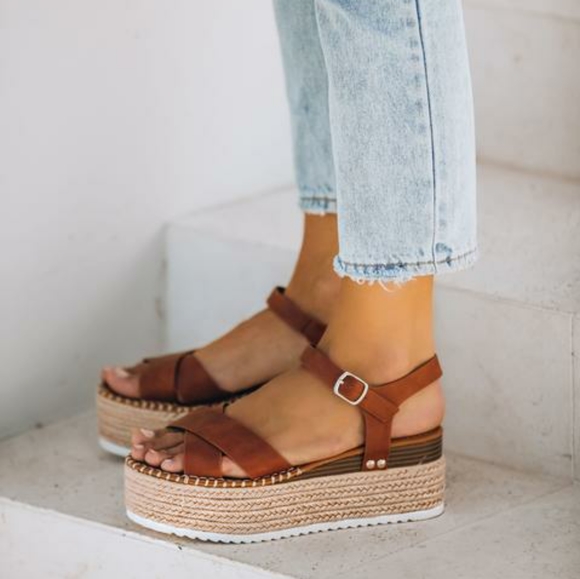 Faux Leather Espadrille Sandals - Picture 4 of 9